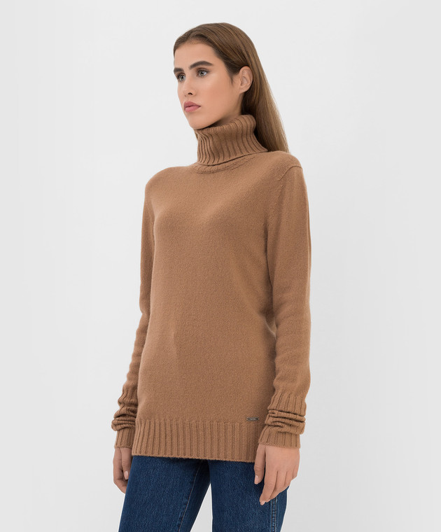 Kiton Темно-бежевый свитер из кашемира D50728549 изображение 3