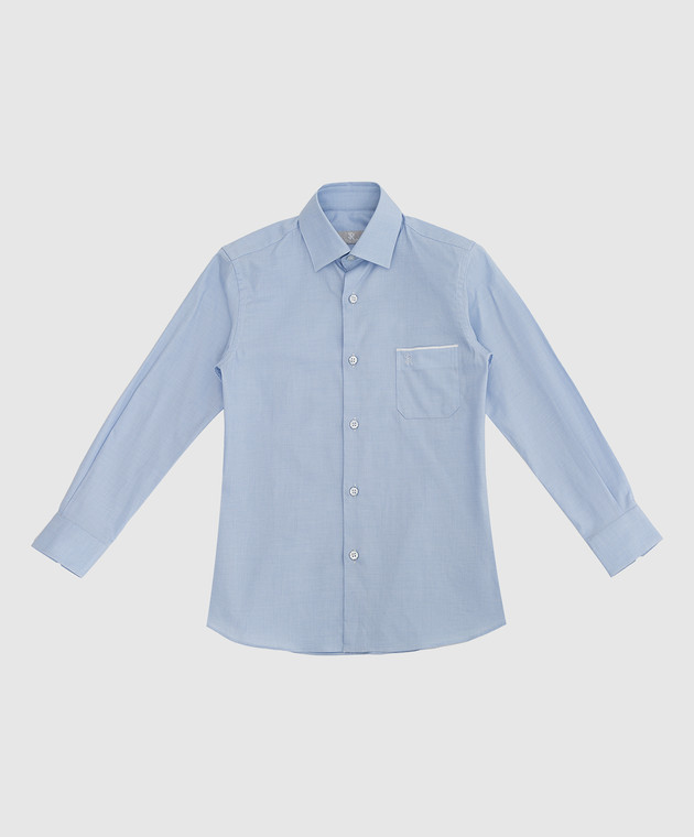 Stefano Ricci Children's blue shirt in a pattern YC004124LJ1819