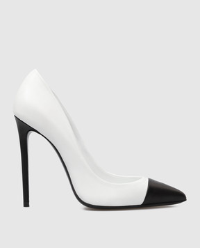 Babe Pay Pls Білі шкіряні човники з контрастною вставкою 20611010042301