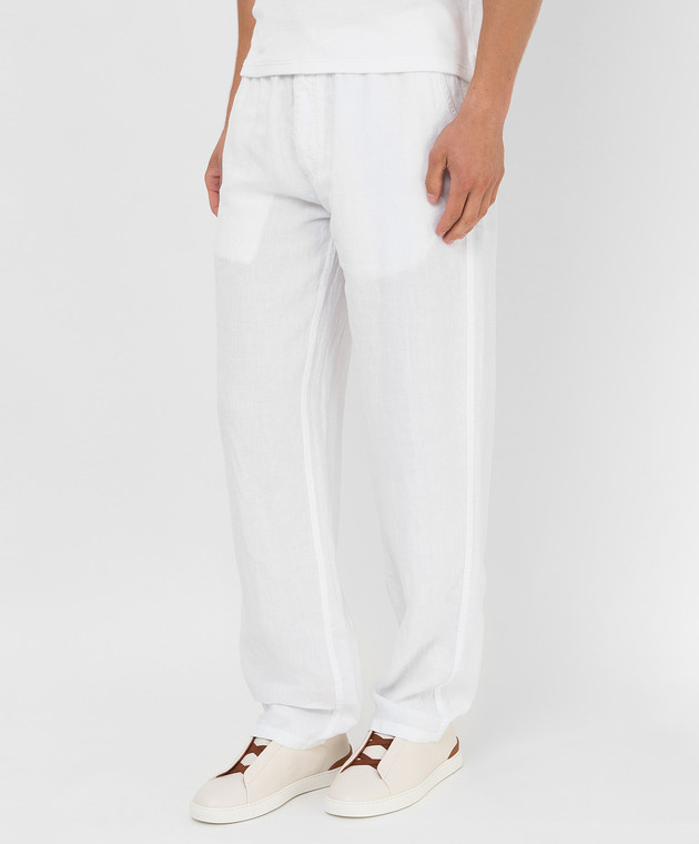 Vilebrequin Білі лляні брюки Pacha PACP613P зображення 3