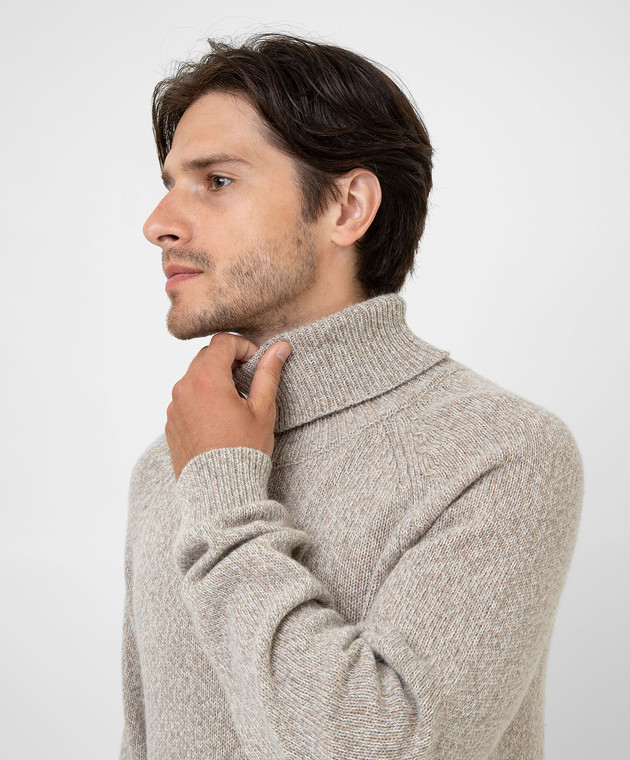 Peserico Меланжевый светло-бежевый свитер R59046F0509129 изображение 5