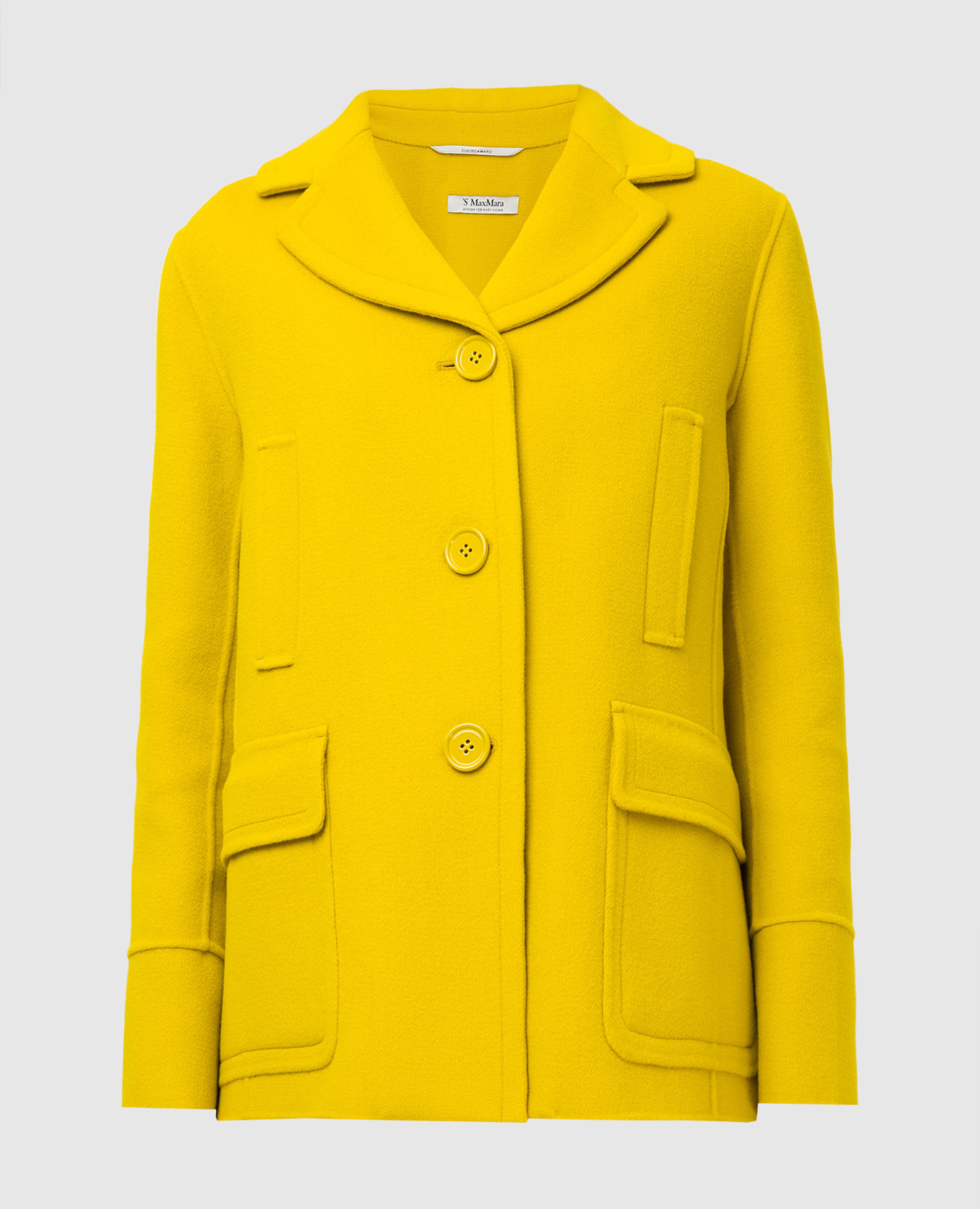 Max Mara - Marina yellow wool coat MARINA - buy with European delivery ...