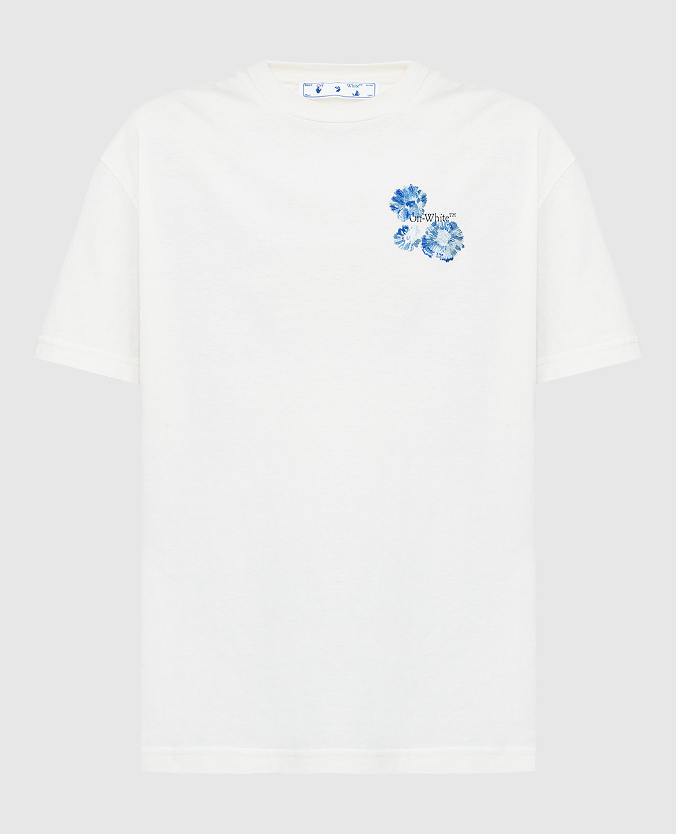 Светло-бежевая футболка с вышивкой и логотипом