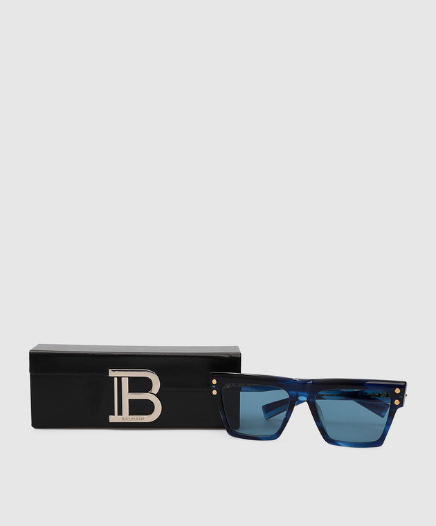 Balmain Темно-синие солнцезащитные очки BPS121D54 изображение 6