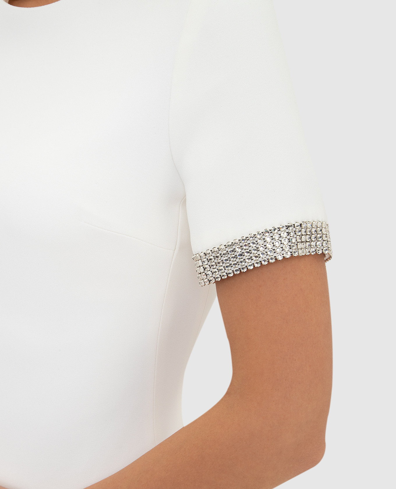 David Koma Белое платье мини с кристаллами AW21DK42D изображение 5