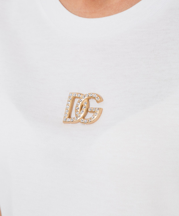 Dolce&Gabbana Футболка з емблемою DG і кристалами F8M68ZG7BFD зображення 5