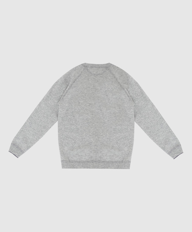 Brunello Cucinelli Baby light gray jumper in wool, cashmere and silk B36M13530B image 2