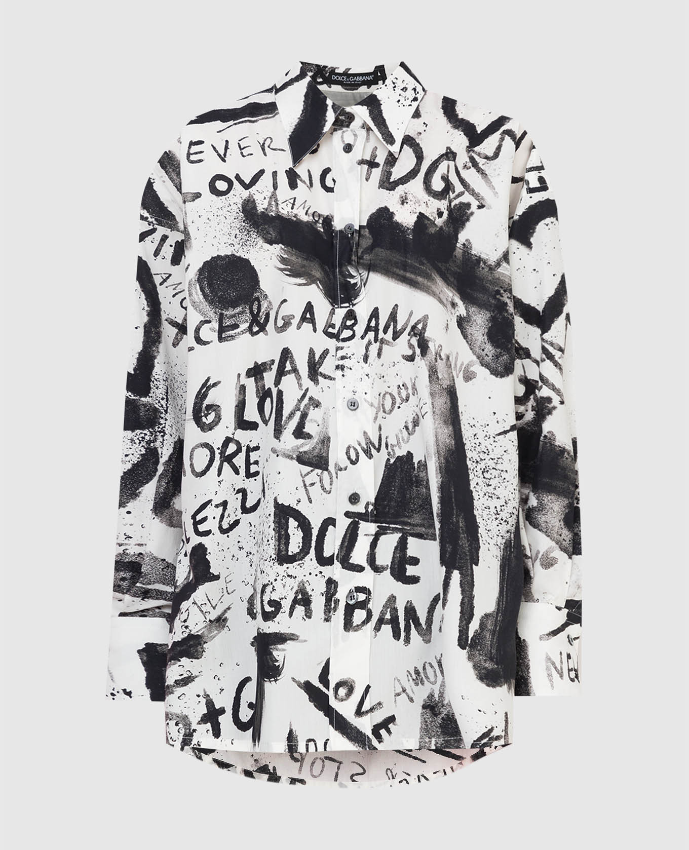 

Рубашка oversize в принт Graffiti Dolce&Gabbana, Белый, Рубашки и блузы