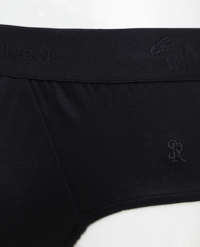 Stefano Ricci Черные трусы-слипы с логотипом SLM2COTTON