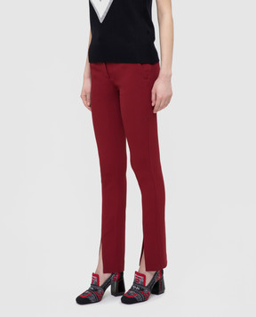 Victoria Beckham Бордові штани TRSLM2809