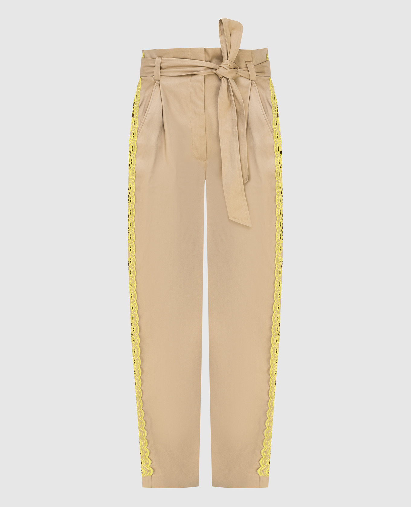Beige trousers with stripes