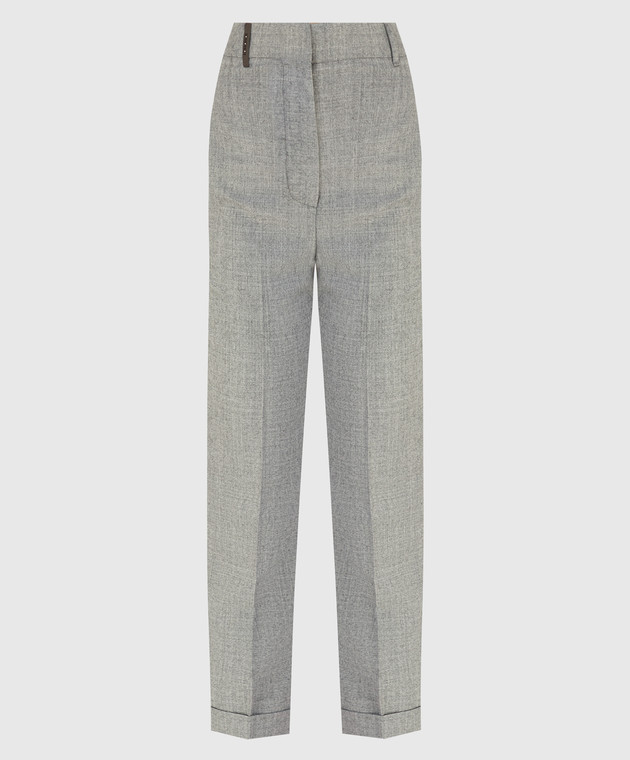 Peserico Світло-сірі брюки з вовни з люрексом P0401303359