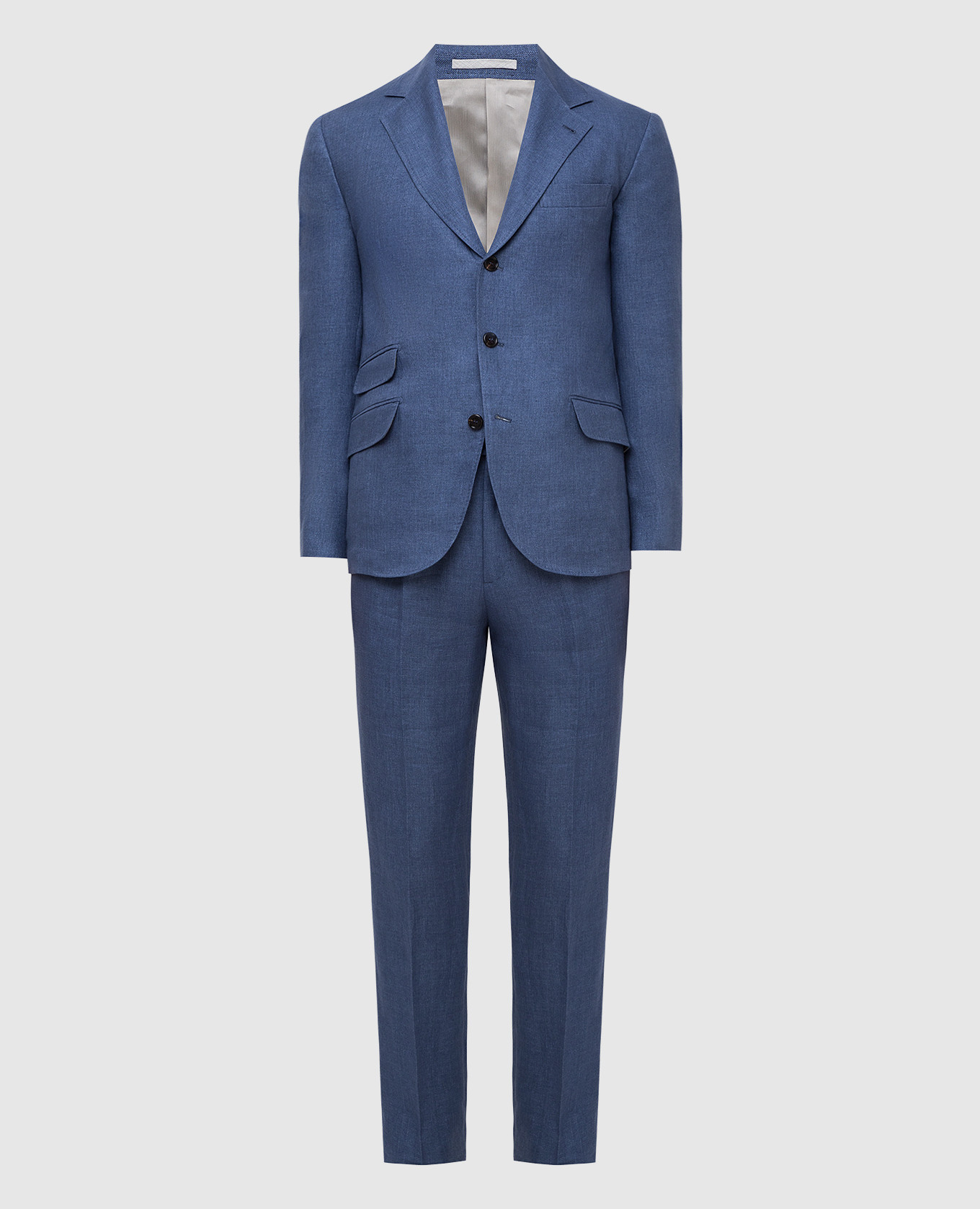 

Синий костюм из льна Brunello Cucinelli, Костюмы