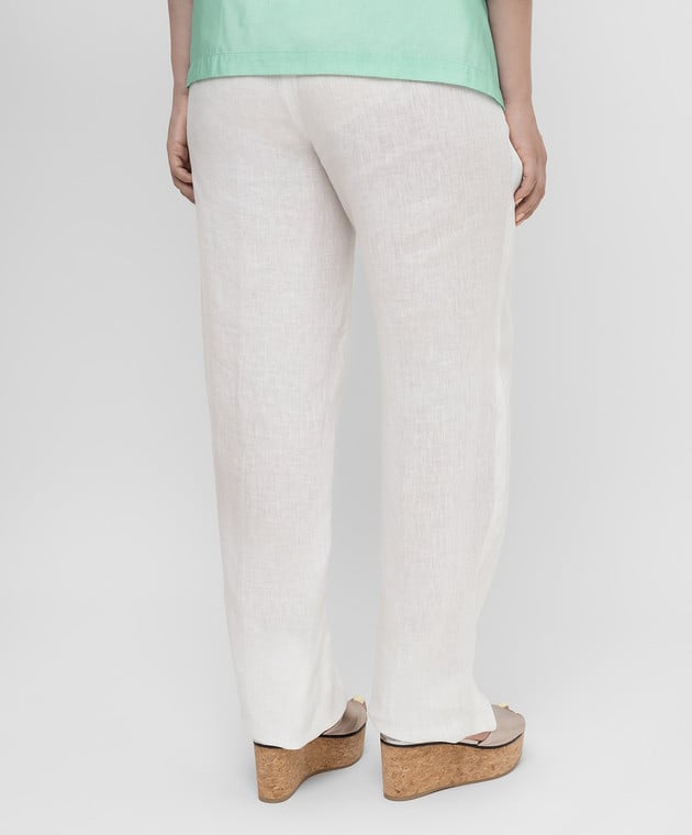 Marina Rinaldi Світло-бежеві штани з льону RIGOLI зображення 4