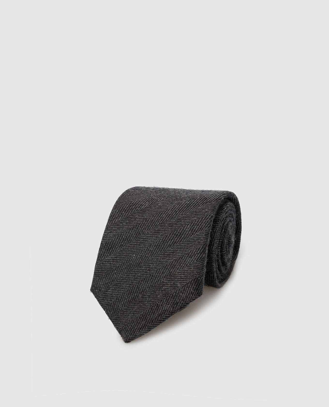 Темно-серый галстук из шерсти и шелка