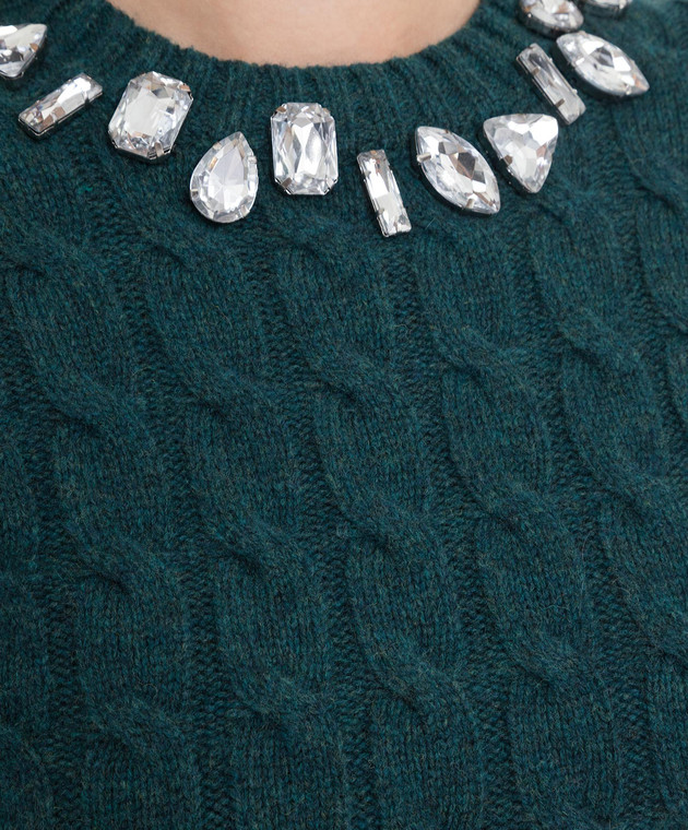 Max & Co Зеленый свитер Sceriffo из шерсти с кристаллами SCERIFFO изображение 5