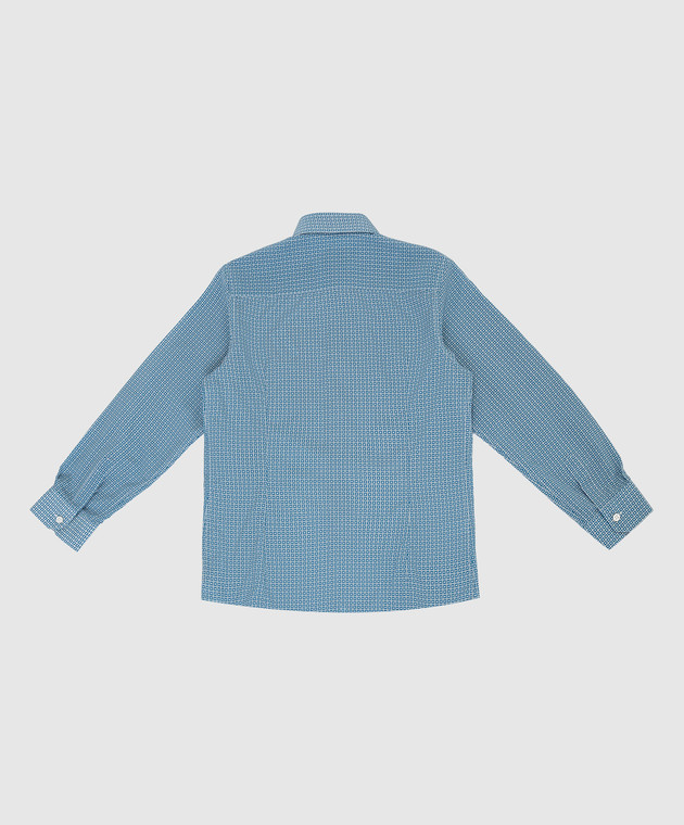 Stefano Ricci Детская синяя рубашка в узор YC002681SC1653 изображение 2