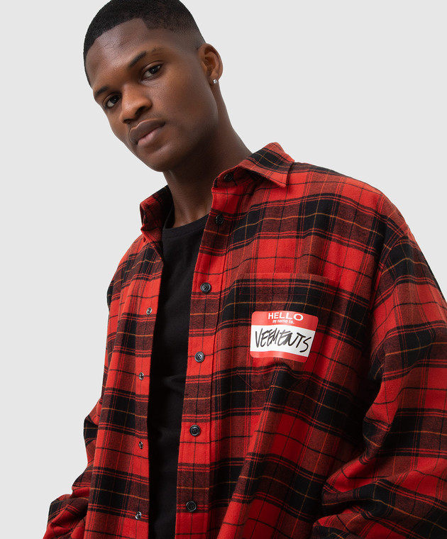 Vetements Рубашка в клетку с принтом My Name Is Vetements UE52SH580Rm изображение 5