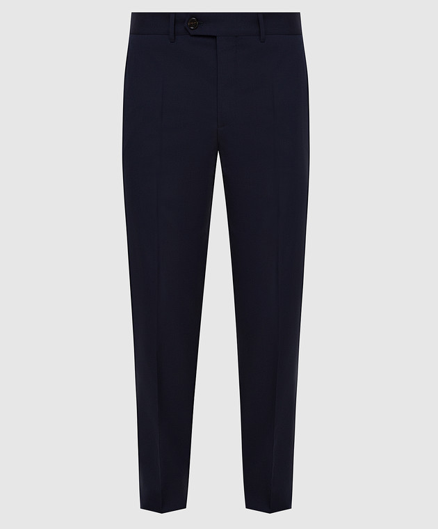 Brunello Cucinelli Темно-синие брюки из шерсти M032PT1150