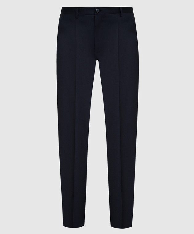 Dolce&Gabbana Темно-синие брюки из шерсти GY6IETFUBFA