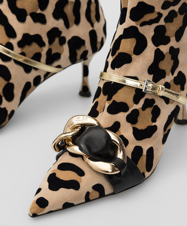 N21 Suede ankle boots in leopard print 21ICPXNV12033 image 5