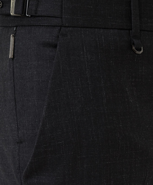 Stefano Ricci Черные брюки из шерсти, шелка и льна M1T0300040WKL01G изображение 5