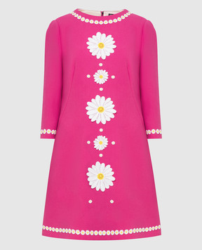 Dolce&Gabbana Рожева сукня з вовни F6UM4ZFU2TZ