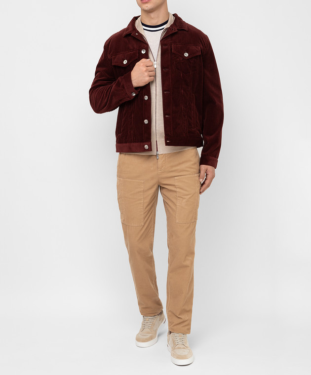 Brunello Cucinelli Бордовая куртка MQ4086852 изображение 2