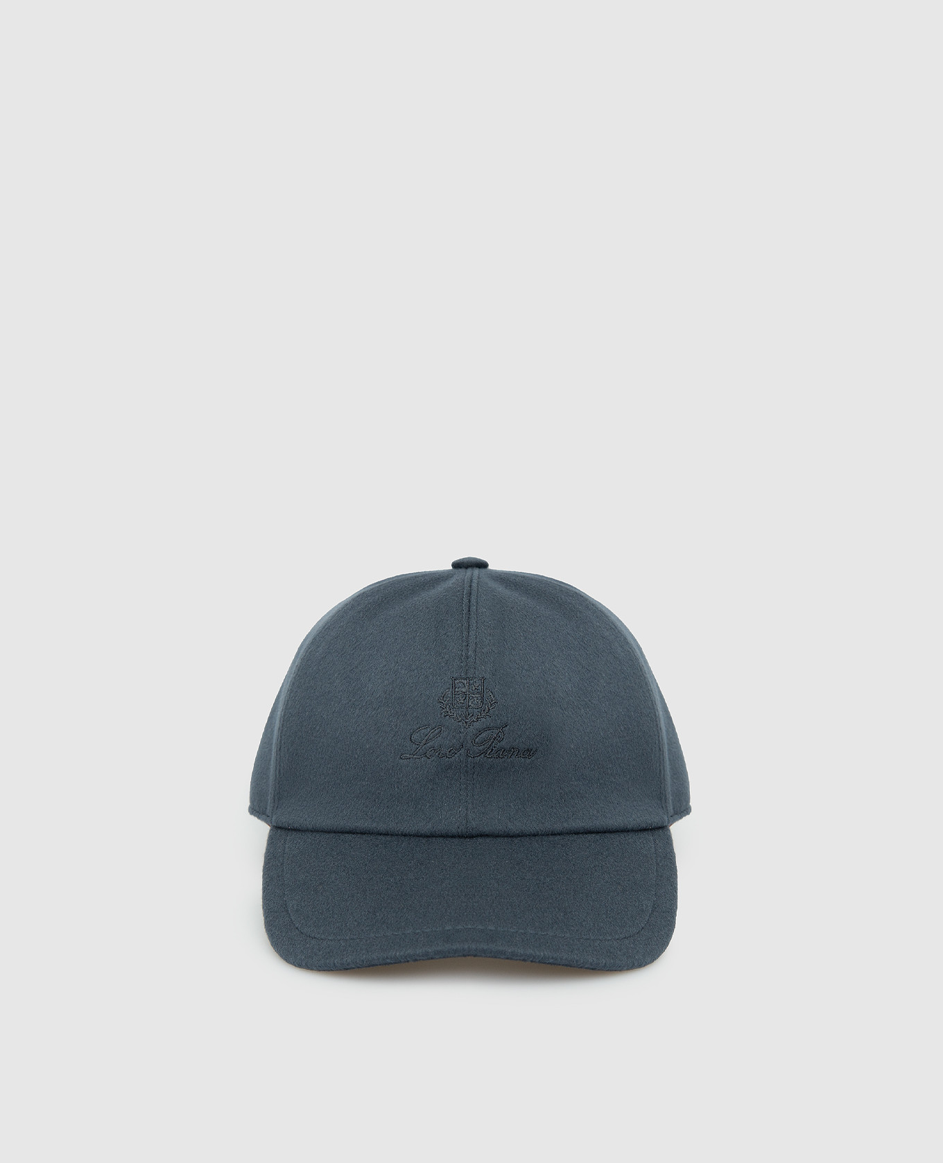 Сіра кепка з кашеміру з вишивкою логотипу