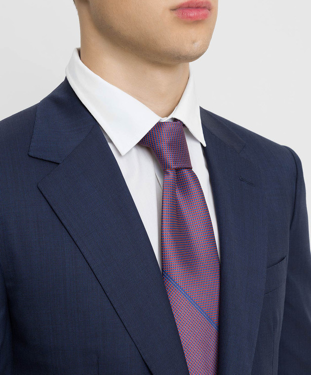 Stefano Ricci Фіолетовий краватку в геометричний візерунок CXDD41073 зображення 2