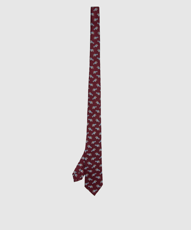 Stefano Ricci Дитячий шовковий темно-фіолетовий набір із краватки та хустки-паші у візерунок YDHNG700 зображення 2