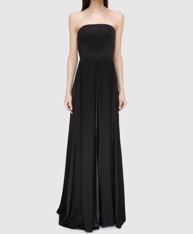 Cedric Charlier Чорна сукня з шовку A0405 зображення 3