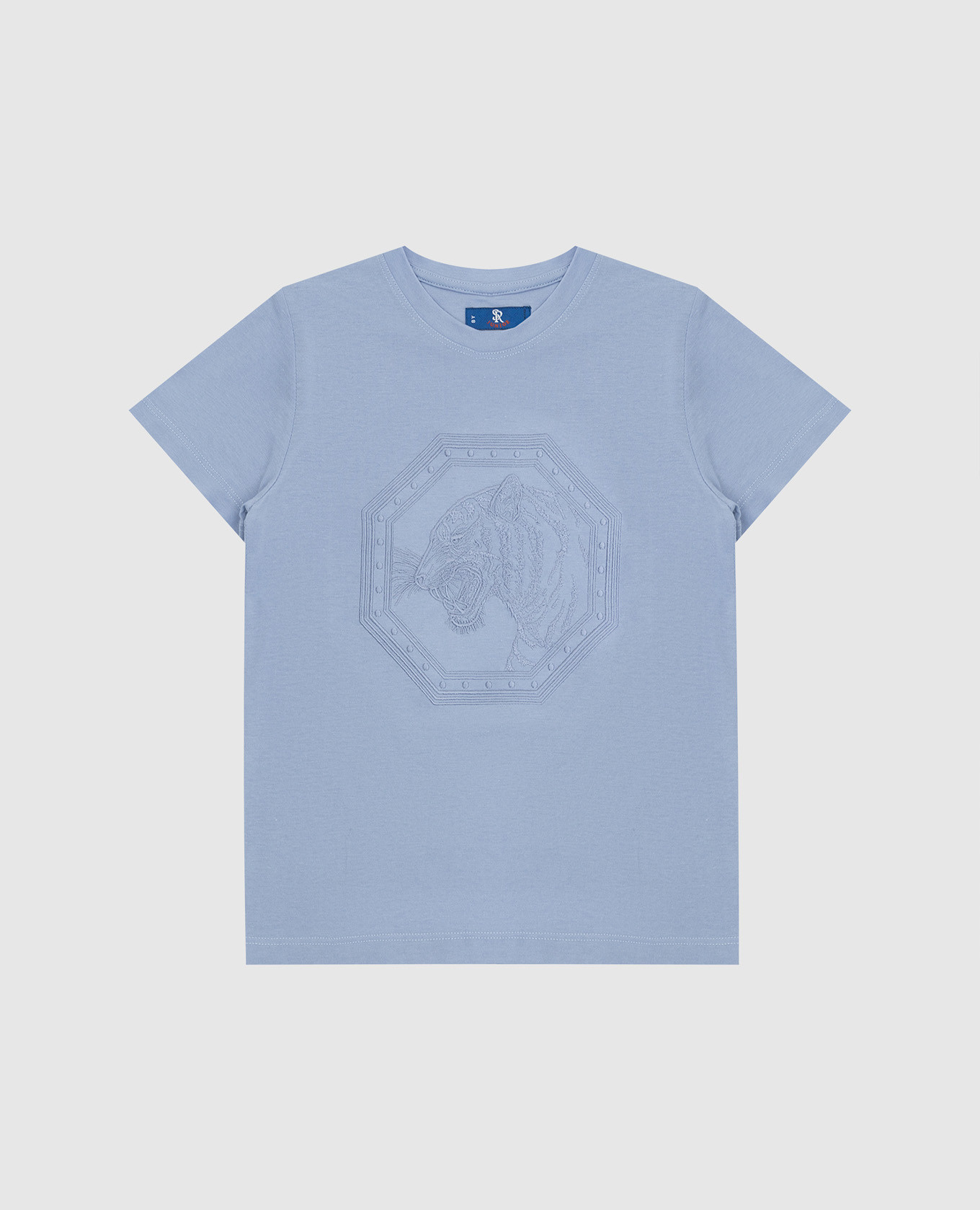 Stefano Ricci Детская сиреневая футболка с вышивкой YNH8200170803