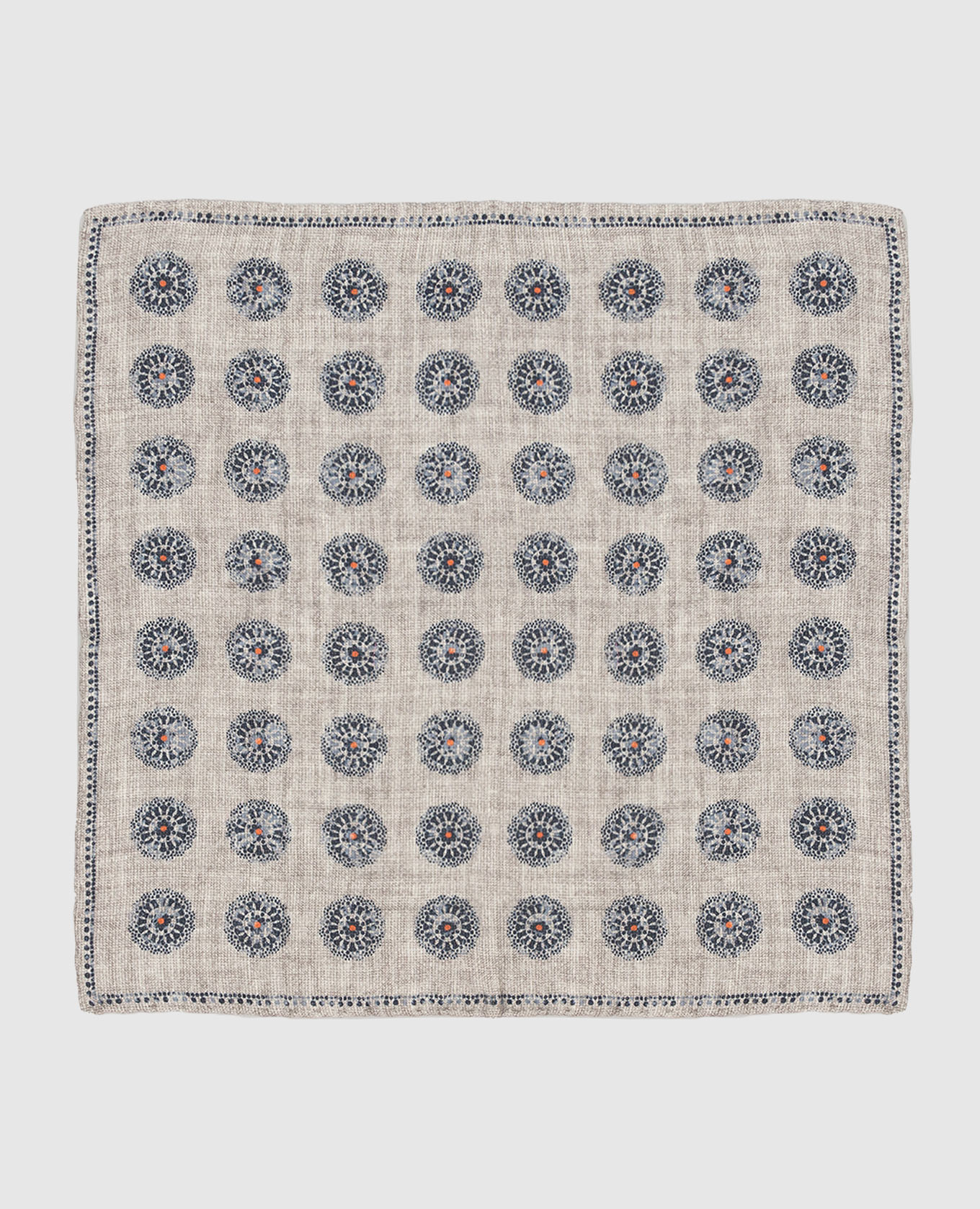 Light gray patterned linen scarf