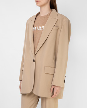 Brunello Cucinelli Бежевий жакет з вовни MA0332242P