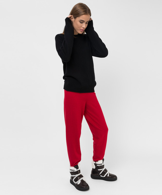 Babe Pay Pls Red wool and cashmere joggers DFB034 image 2