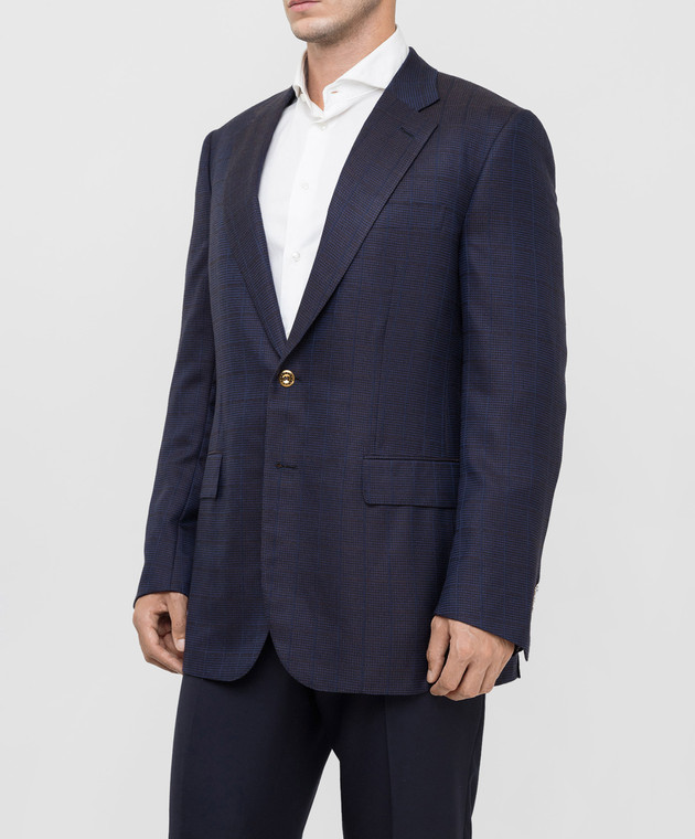 Stefano Ricci Темно-синий пиджак из кашемира и шелка M1RF432000HC5441 изображение 3