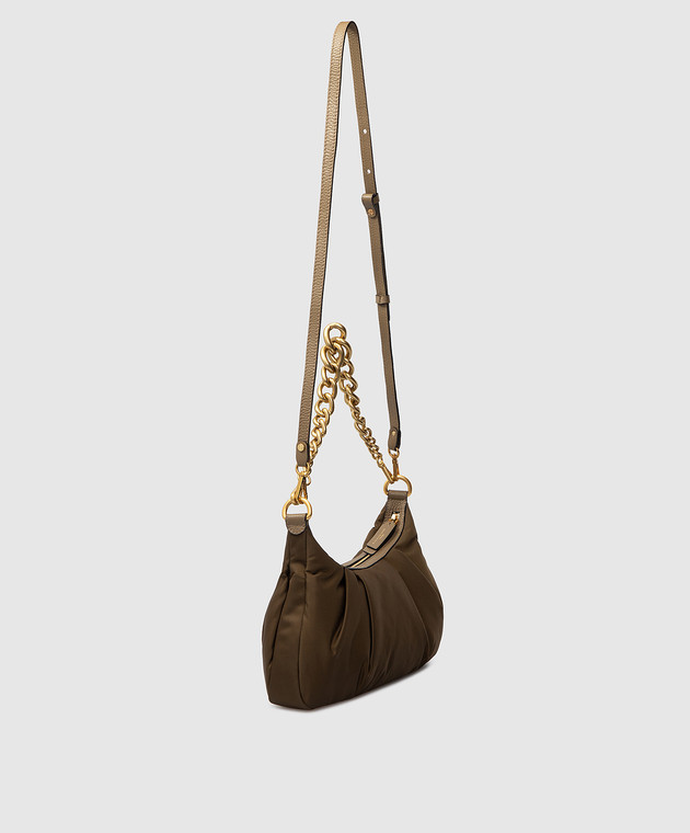 Gianni Chiarini Оливковая сумка-багет Bonnie с цепью BS855121AINYLGRN изображение 3