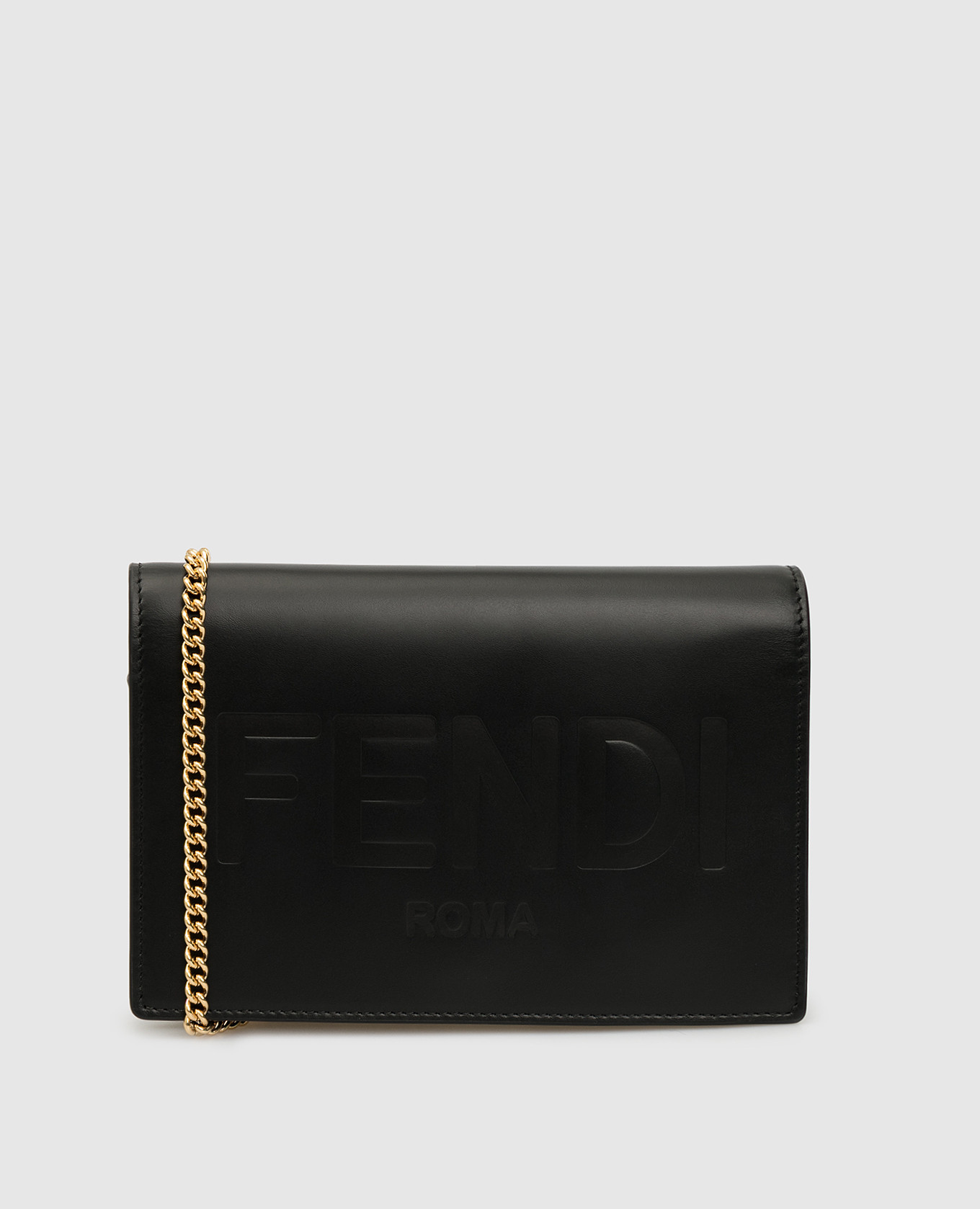 

Черная кожаная сумка "Wallet on Chain" Fendi, Черный, Сумки