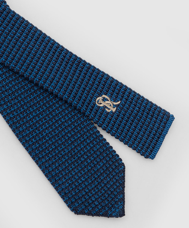 Stefano Ricci Дитячий темно-синій шовковий галстук в візерунок YCRMTSR916 зображення 3
