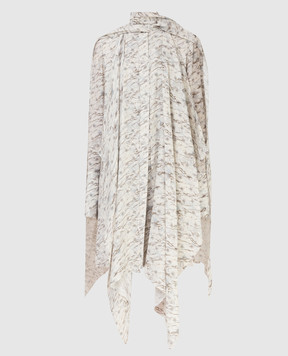 Fendi Шелковое платье-рубашка в узор FF Karligraphy FDB658AHLJ