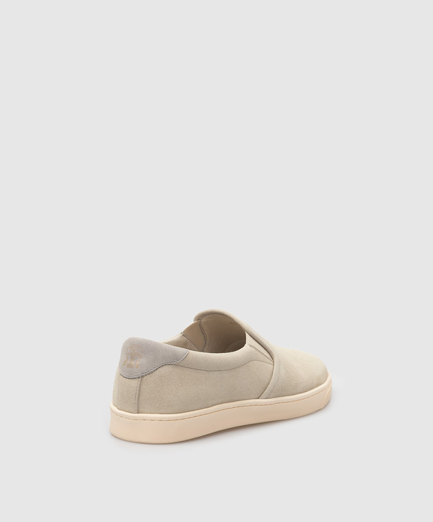 Brunello Cucinelli Светло-зеленые замшевые слипоны MZUCTEN269 изображение 4