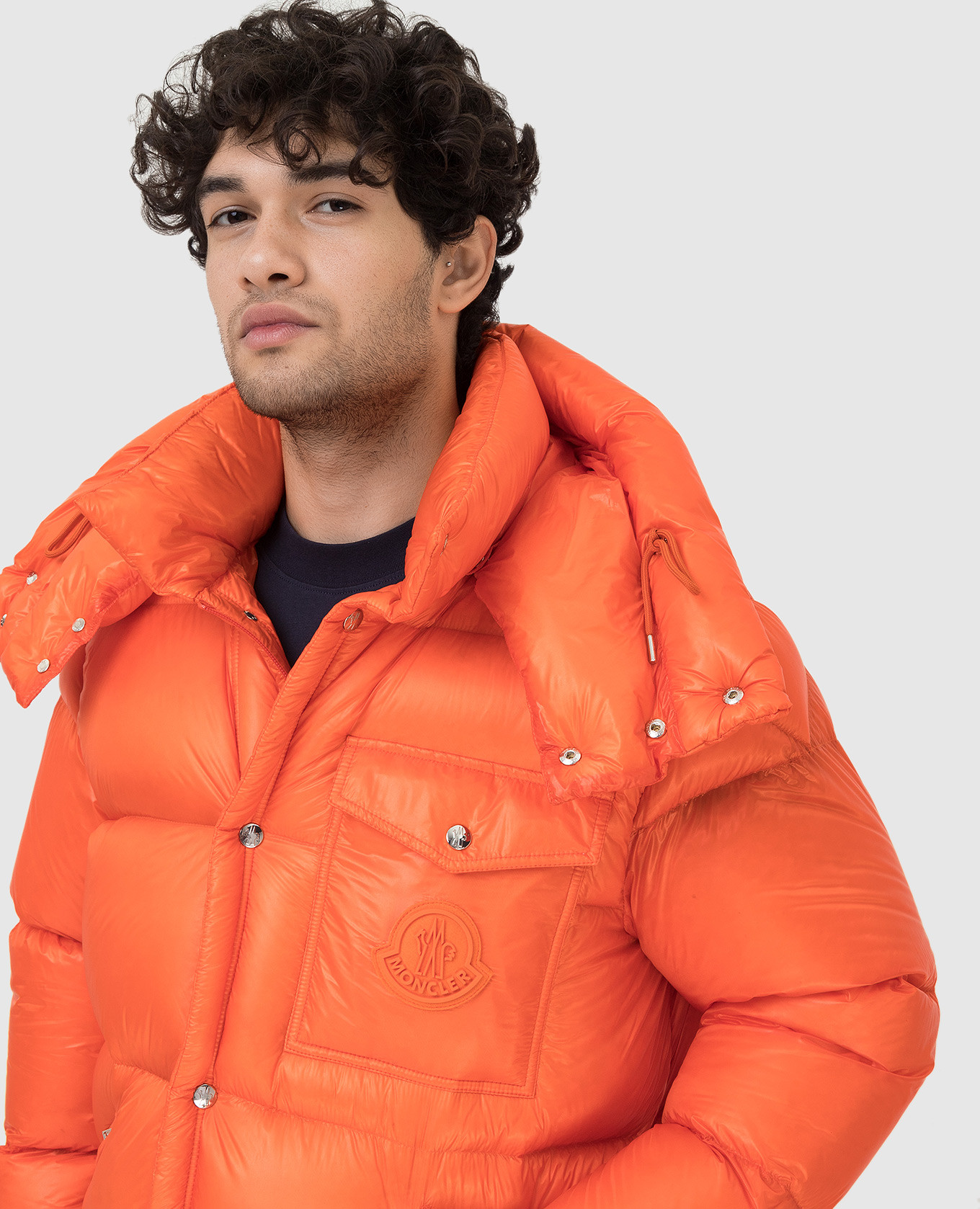 Moncler Оранжевая пуховая куртка Lamentin 1A00161539WF изображение 5