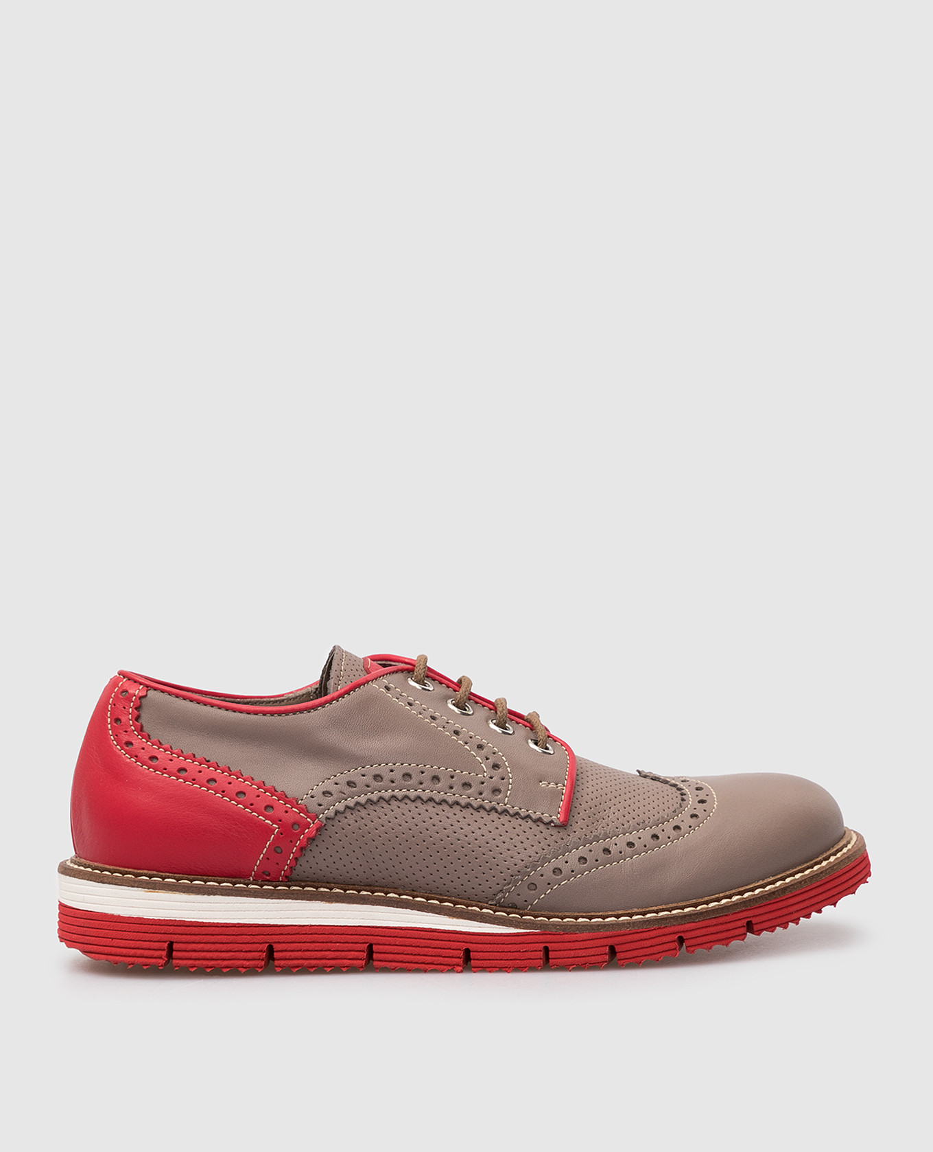 Children's leather brogues with contrast inserts