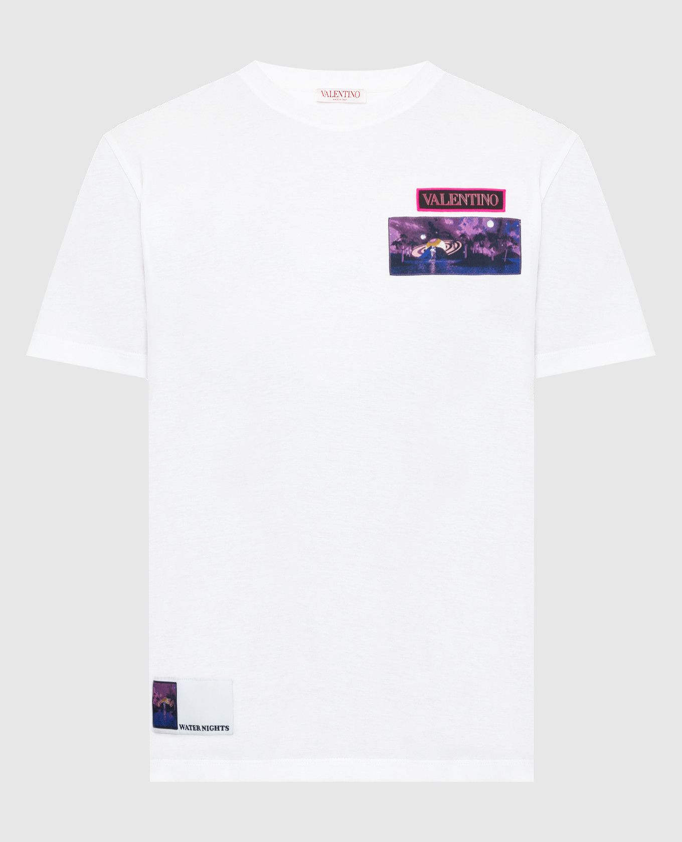 

Белая футболка с контрастными нашивками, Белый, Футболки