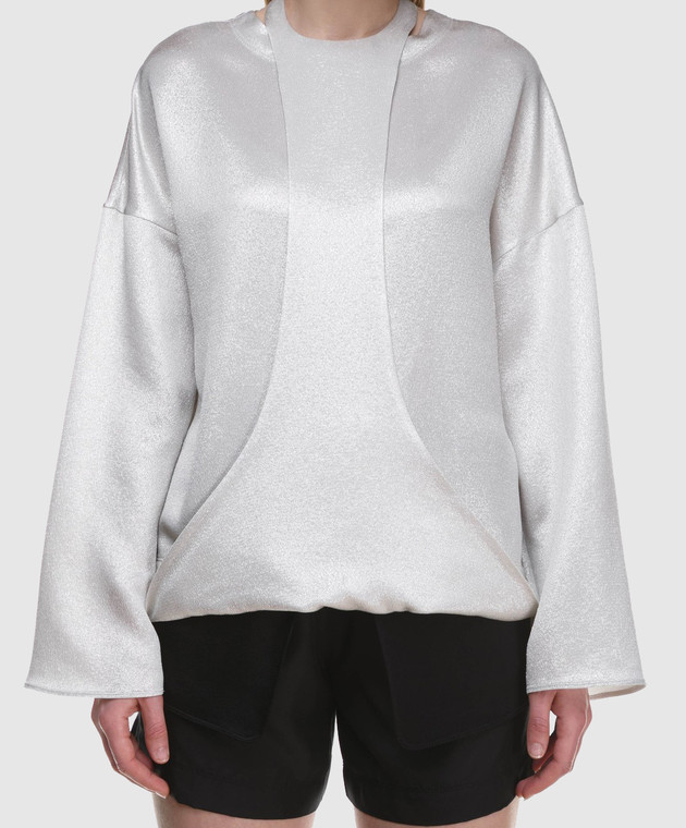 Valentino Срібляста блуза з довгим рукавом PB0AE2R53VF зображення 4
