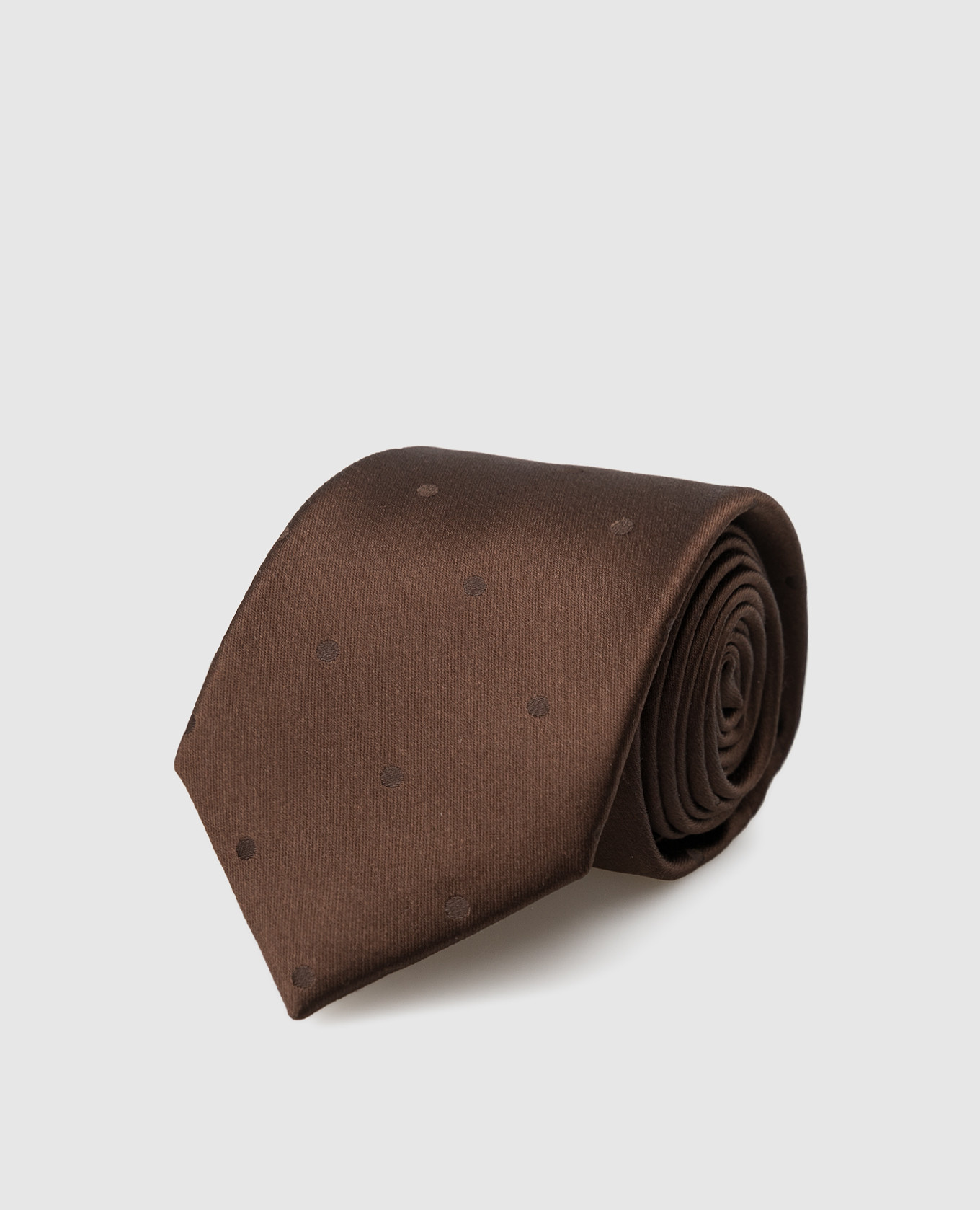 Детский шелковый коричневый галстук в узор