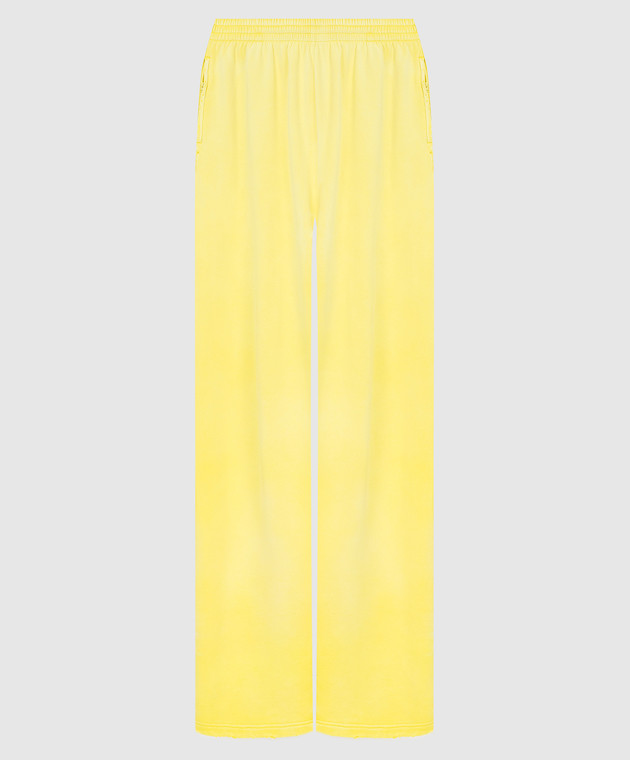 Balenciaga Жовті спортивні штани з дірками і ефектом градієнт 657002TJVN8