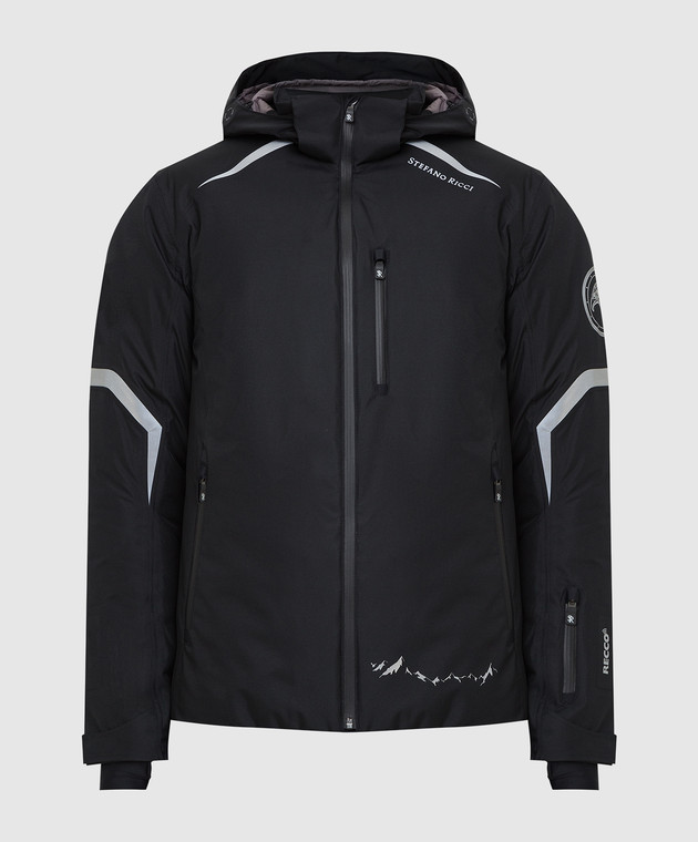 Stefano Ricci Черная горнолыжная пуховая куртка с эмблемой MQJ0S00010LR0002