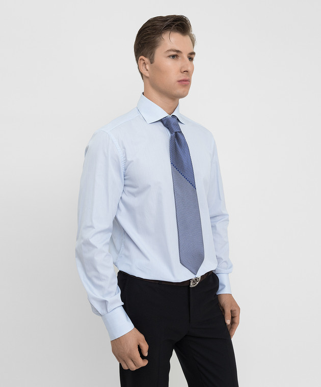 Stefano Ricci Темно-синий шелковый галстук в узор CXDD41072 изображение 2